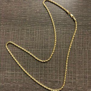 Gold Rope Chain Necklace for Men - Classic Twisted Link